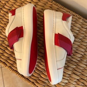 Kate Spade White and Red Sneakers with Bold Design